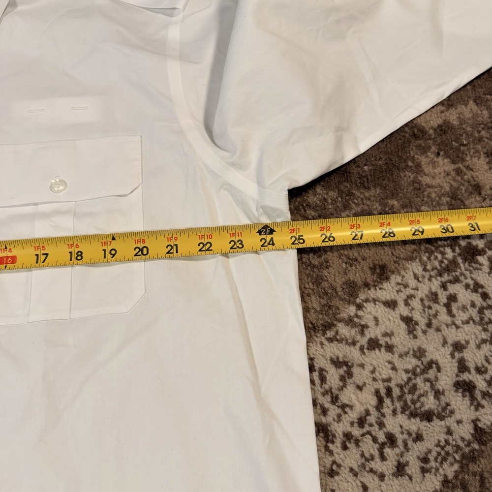 Brooks Brothers United Airlines Shirt Mens 17 36/37 White Long Sleeve Pilot NEW - Picture 6 of 12